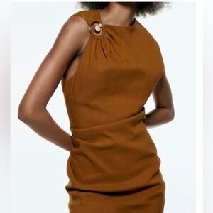 Zara ELASTICIZED LINEN DRESS - Medium - excellent new condition